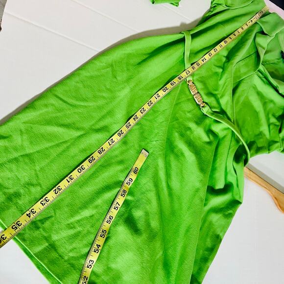 Talbots Collared Three Quarter Sleeve Belted Dress Size 8 Green - Picture 5 of 6